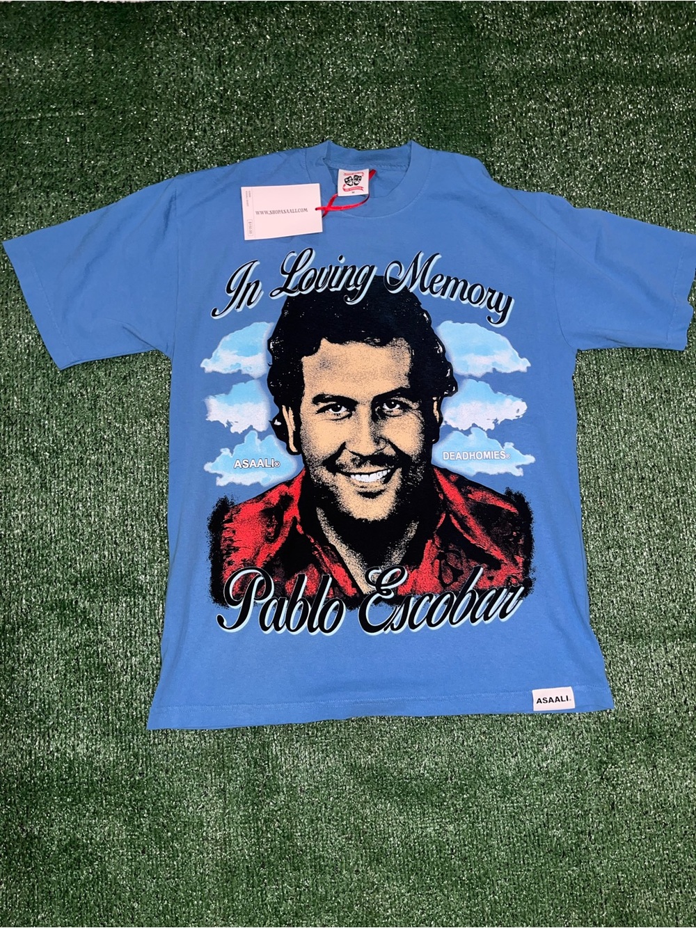 Asaali Pablo Escobar Tribute Short Sleeve Tee - Blue